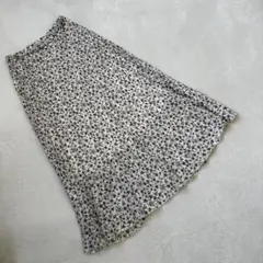 【ローリーズファーム】ロング ホワイト シフォンプリーツ スカート 小花柄 F