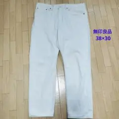 無印良品　デニムパンツ 38×30 BIGサイズ　ワイドパンツ　ウエスト50cmのサムネイル