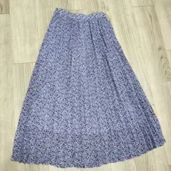 GU花柄プリーツロングスカート　春夏用Sサイズ パープル