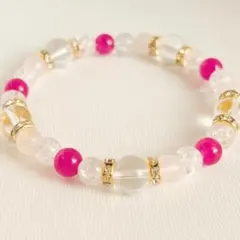 ✦薔薇✦ローズクォーツ×マレー翡翠　パワーストーン　天然石　ブレスレット