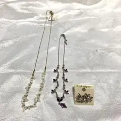 新品アクセサリー3点セット　ネックレス　イヤリング　ストーン　ラインストーン◎