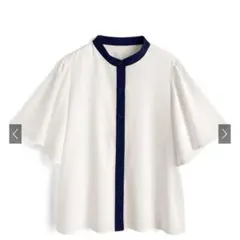 GRL /pp222/配色フレアスリーブブラウス