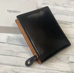 【ずん】ロカド シェルコードバン 二つ折り 財布 ラウンド 馬革 ブラック 新品】ROCADO ロカド シェルコードバン 二つ折り財布 馬革 ブラック