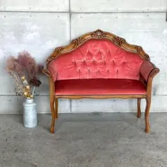 未使用♦️ロココ調 ヴィンテージ 花柄♦️日本製 高級 ソファベット♦️希少♦️送料込 whbl-2p1.jpg