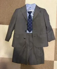 [入学式]グレー フォーマルスーツ 100cm~ ネクタイ付き