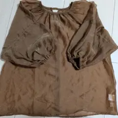 SELECT MOCAシアーブラウス ブラウン 五分袖