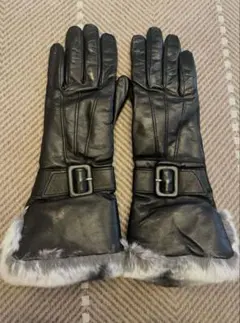 未使用品 Sermoneta gloves ブラックグローブ　革カシミヤ手袋 2026年最新】Sermoneta gloves カラー：ブラック系 レディース 手袋