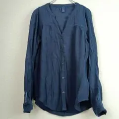 GAP 長袖シャツ Vネック ネイビー　Sのサムネイル
