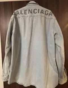 BALENCIAGA バックロゴ ギンガムチェックビックシルエット シャツ 34