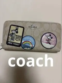 coach ミッキーマウス刺繍 長財布 - メルカリ
