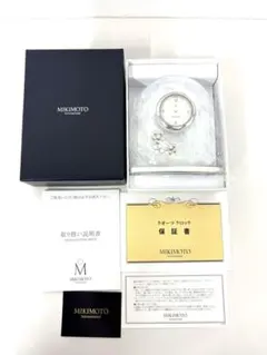 【新品】MIKIMOTO ミキモト パール付 置き時計 クリスタルのサムネイル