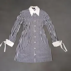 ワンピース　Ｍ 濃紺白ライン