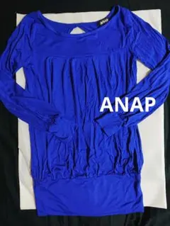 ANAP 青色 長袖ミニワンピース