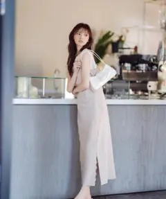 プロポーションボディドレッシング　レースキャミジャンスカ　ベージュ