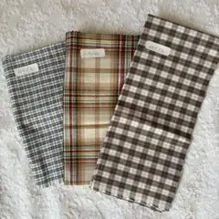 パッチワーク、チェック柄生地セット 3枚