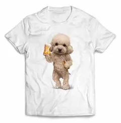 アプリコット プードル 犬 いぬ ビール アルコール お酒 半袖Tシャツ メンズ