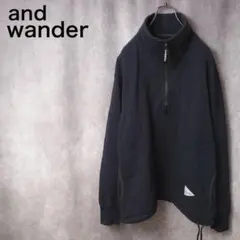 and wander｜22AW コットンウールハーフジップスウェット（Nv・M）のサムネイル