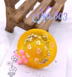 ♡麦わら帽子♡マグネット レジン  サクランボ   イエロー