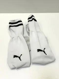 PUMA サッカーソックス ライン入りホワイト 25-27cm