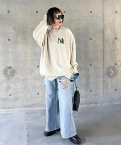 【新品タグ付き】PAGEBOY クラックカレッジBIGスウェット　グレー