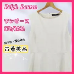 ラルフローレン 美品 古着 レディース ミニ丈 ワンピース オフホワイト 袖なし