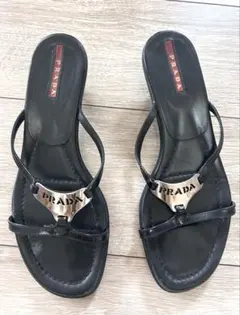 PRADA レザー トングサンダル ブラウン 8.5 - メルカリ