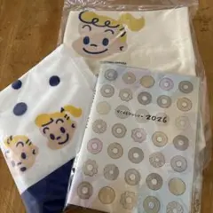 ミスドキャラクタータオルとトートバッグ、2026年スケジュールンセット