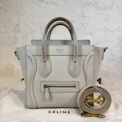 大人気✨ セリーヌ ハンドバッグ ラゲージ ナノショッパー アイボリー　レザー
