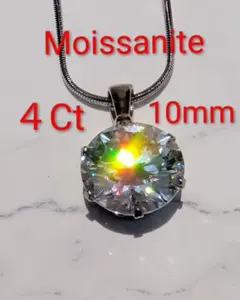 6ct 12mm モアサナイト 人工ダイヤ ネックレス 24Kゴールド コ99 