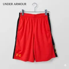 アンダーアーマー HEATGEAR バスケショーツ 子供YXL レッド×ブラック