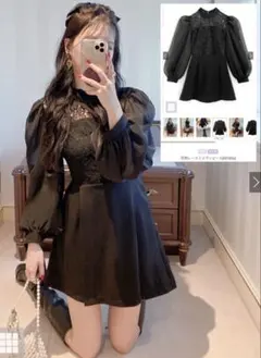 GRL 花柄レースミニワンピース