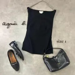 agnes b. コットンノースリーブカットソー 黒 ブラック 1 S相当のサムネイル