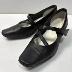 【美品✨】銀座ヨシノヤ メリージェーン ダブルストラップ パンプス ブラック