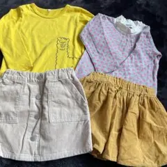95まとめ売り　スカート　長袖トップス　ロンT 女の子　ガーリー　西松屋