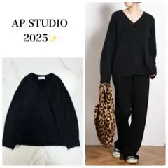 2025✨AP STUDIO フォックスブレンドラメVネックプルオーバーのサムネイル