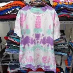 90s海外製Мヴィンテージタイダイ紫tシャツUSA直輸入メンズ古着