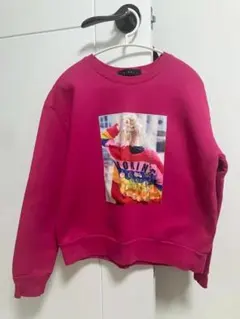 ピンク クルーネック スウェット