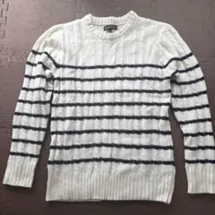 Spiral News ボーダー ケーブルニット Lサイズ