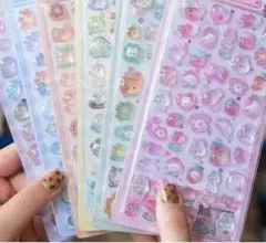 まとめ売り　ボンボンドロップシール 　ぷくぷくシール 6枚セット かわいい　３Ｄ