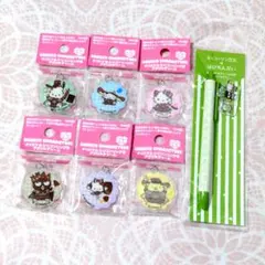おまけ付き♥全７種　サンリオシリコンリング付アクリルチャーム　明治　ボールペン
