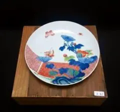 インテリア！【鍋島皿　花鳥文色絵皿　観賞　骨董木箱・ｋ42 】陶磁器 鉢丼　収集 インテリア！【鍋島皿 花鳥文色絵皿 観賞 骨董木箱・k42 】陶磁器 鉢