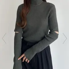 JUNOAH callautia ハイネックニット　L ダークグレー トップス