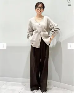 【GU】ジーユー タックワイドパンツ ダークブラウン S