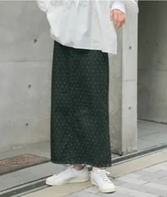 新品タグ付き・アーバンリサーチアイテムズ　デニムドットスカート