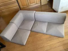 グレーのL字型ソファ 3ピース