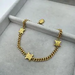 極美品✨セリーヌ ブレスレット 喜平 馬車金具 トリオンフ ゴールド CELINE セリーヌ ミニ トリオンフ ブレスレット ゴールド (CELINE