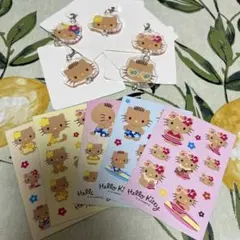 日焼けキティ アクリルミニチャーム シール セット