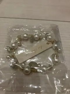 ホワイトパール ゴールドビーズ ブレスレット