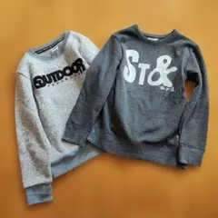 GLAZOS 裏起毛アソートフロントロゴプリントトレーナー　2つセット