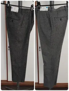 未使用 GU ジーユー ダークグレー チドリ スラックス Mサイズ 2本セット